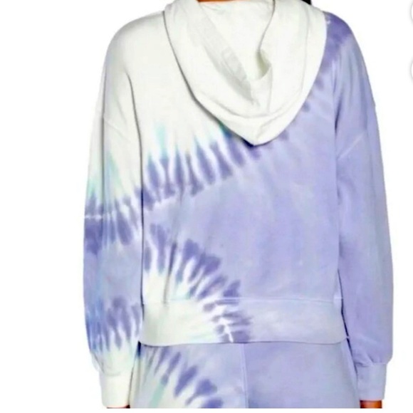 Wildfox Tie Dye One of A Kind Relaxed Hoodie Mint Lilac Purple Hued French Terry - Picture 4 of 13